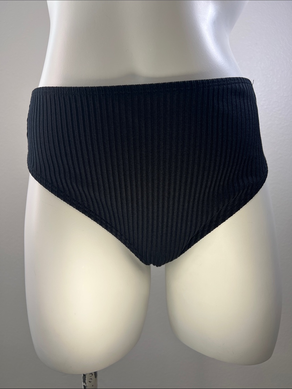 Forever 21 Black Ribbed High Waist Bikini Bottoms